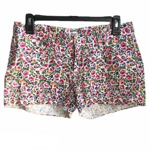 Madewell Floral Raw Hem Denim Shorts